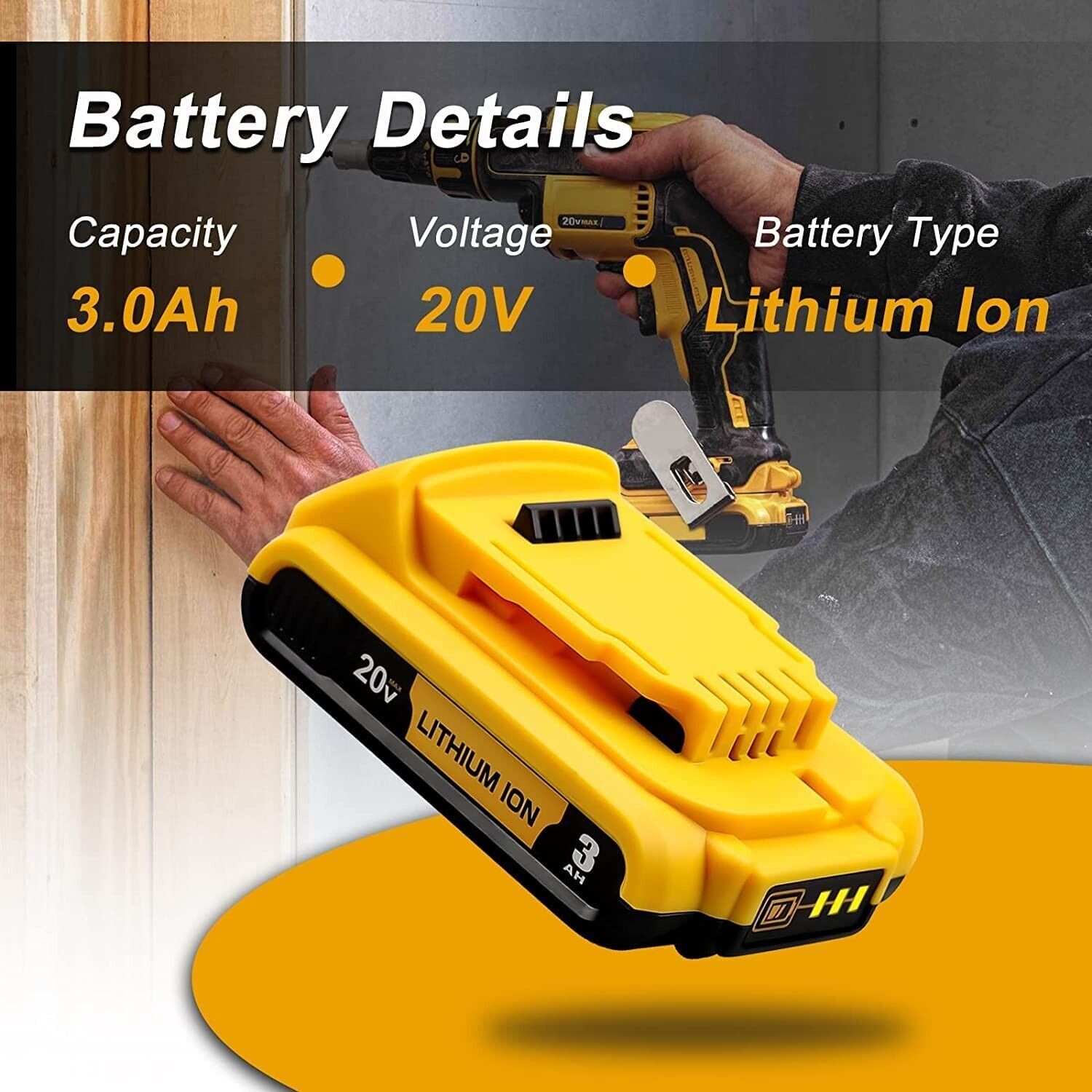 20V Battery for Dewalt MAX Cordless Impact Drivers & Wrenches 20V Battery for Dewalt MAX Cordless Impact Drivers & Wrenches